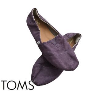 Toms Classic Women's Purple Ash Canvas Slip On Loafer Flats Shoes Size 9W NWOT